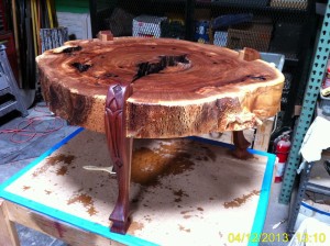 Elm stump coffee table        
