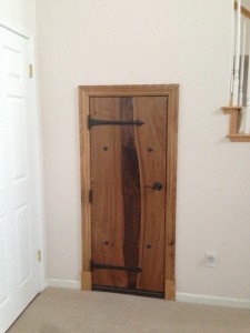 Elm & Walnut wine room door  